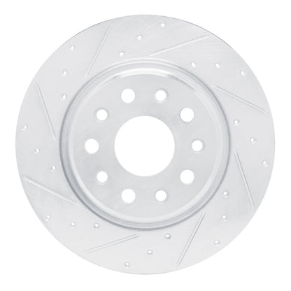 R1 Concepts R1 22-25 Jeep Grand Cherokee Rear Left Drilled & Slotted Silver Brake Rotor