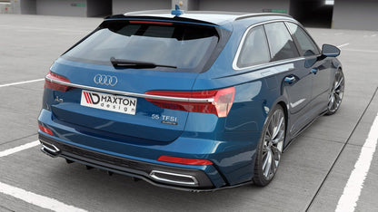 Maxton Design Audi A6 S-Line C8 Avant Central Rear Splitter (with vertical bars)