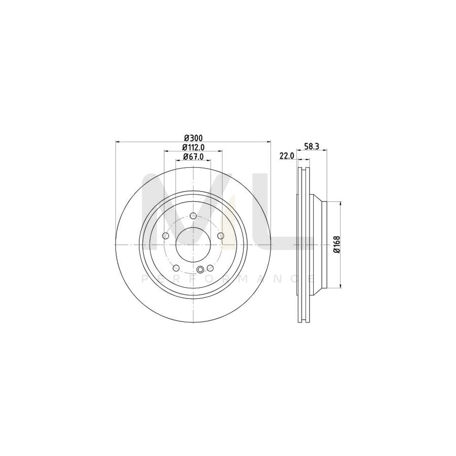 HELLA PRO 8DD 355 115-391 Brake Disc Internally Vented, Coated, without wheel hub, without wheel studs