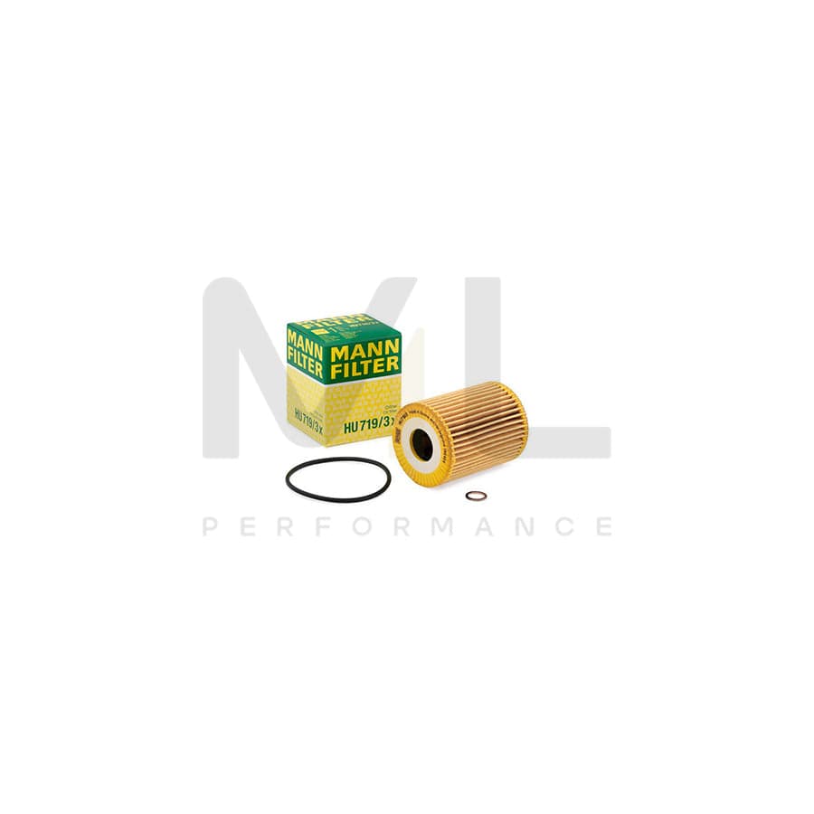 MANN-FILTER HU 719/3 x Oil Filter with seal, Filter Insert
