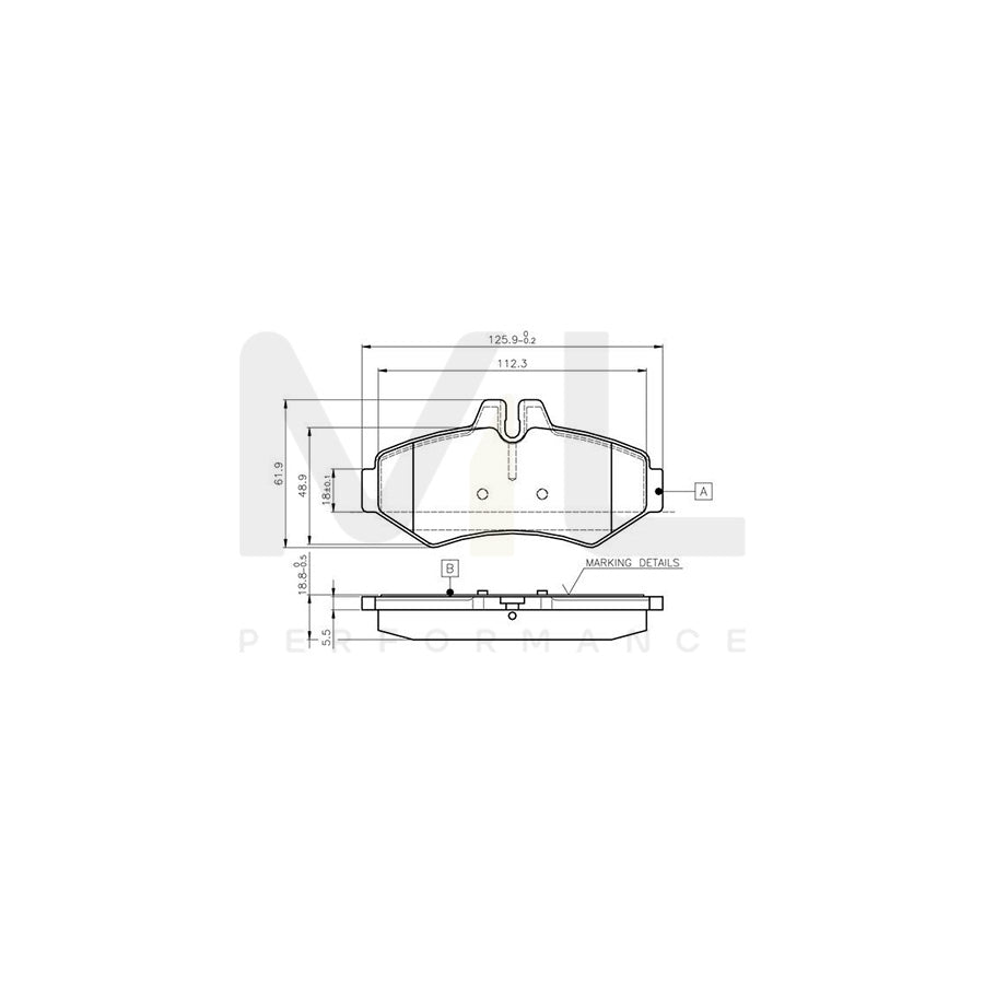 Bosch 0986Tb2046 Brake Pad Set Excl. Wear Warning Contact  | ML Performance Car Parts