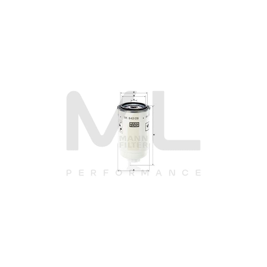 MANN-FILTER WK 842/28 Fuel filter Spin-on Filter