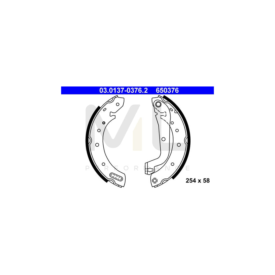ATE 03.0137-0376.2 Brake Shoe Set with lever