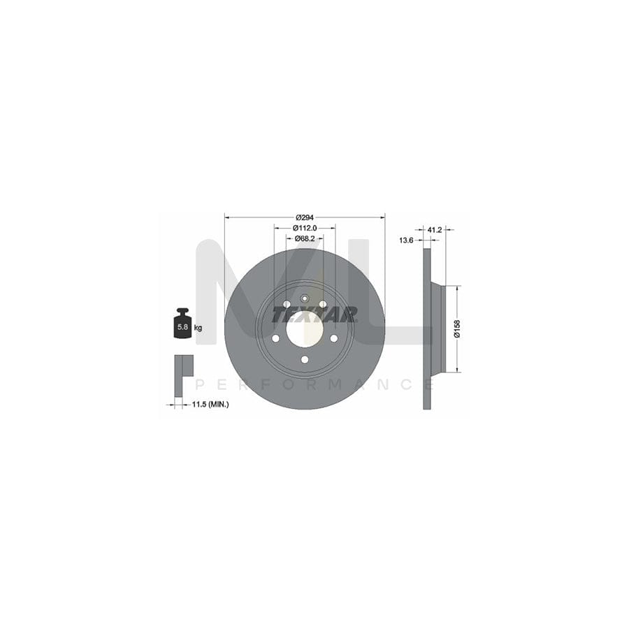 TEXTAR 92098100 Brake Disc Solid, without wheel hub, without wheel studs | ML Performance Car Parts
