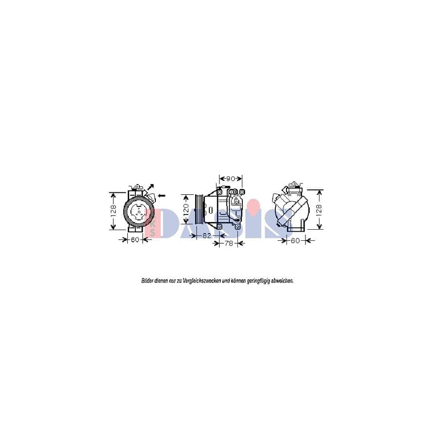 AKS Dasis 851891N Compressor, Air Conditioning for Toyota Yaris I Hatchback (P1)