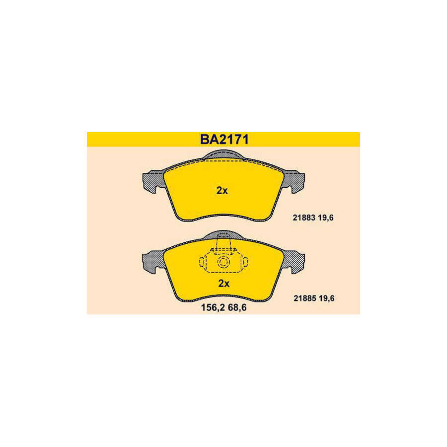 Barum Ba2171 Brake Pad Set for VW Transporter