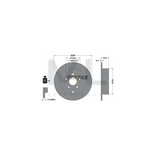 TEXTAR 92170400 Brake Disc Solid, without wheel hub, without wheel studs | ML Performance Car Parts