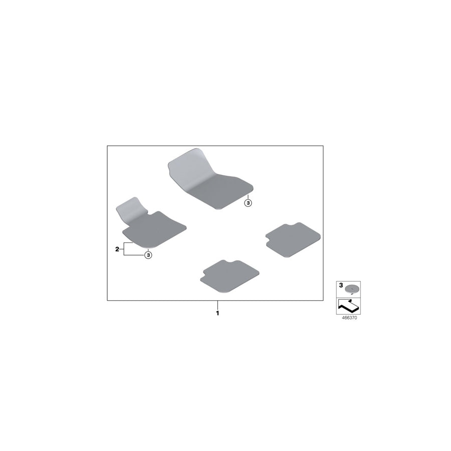Genuine BMW 51477408918 F48 Floor Mat, Driver Side ANTHRAZIT (Inc. X1 28iX, X1 28i & X1 20i) | ML Performance US Car Parts