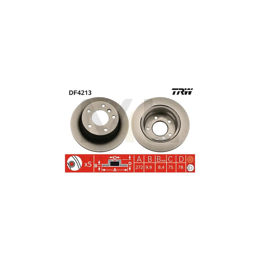 TRW DF4213 Brake Disc for BMW 3 Compact (E36) Solid, Painted | ML Performance Car Parts