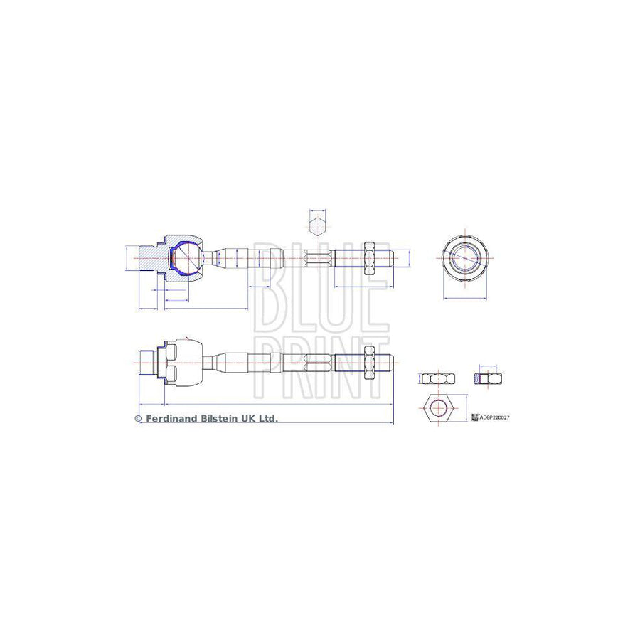 Blue Print Adbp870094 Inner Tie Rod for KIA Picanto