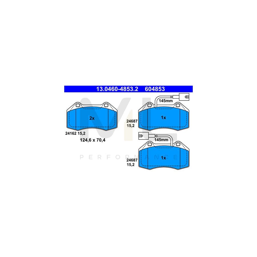 ATE 13.0460-4853.2 Brake pad set incl. wear warning contact