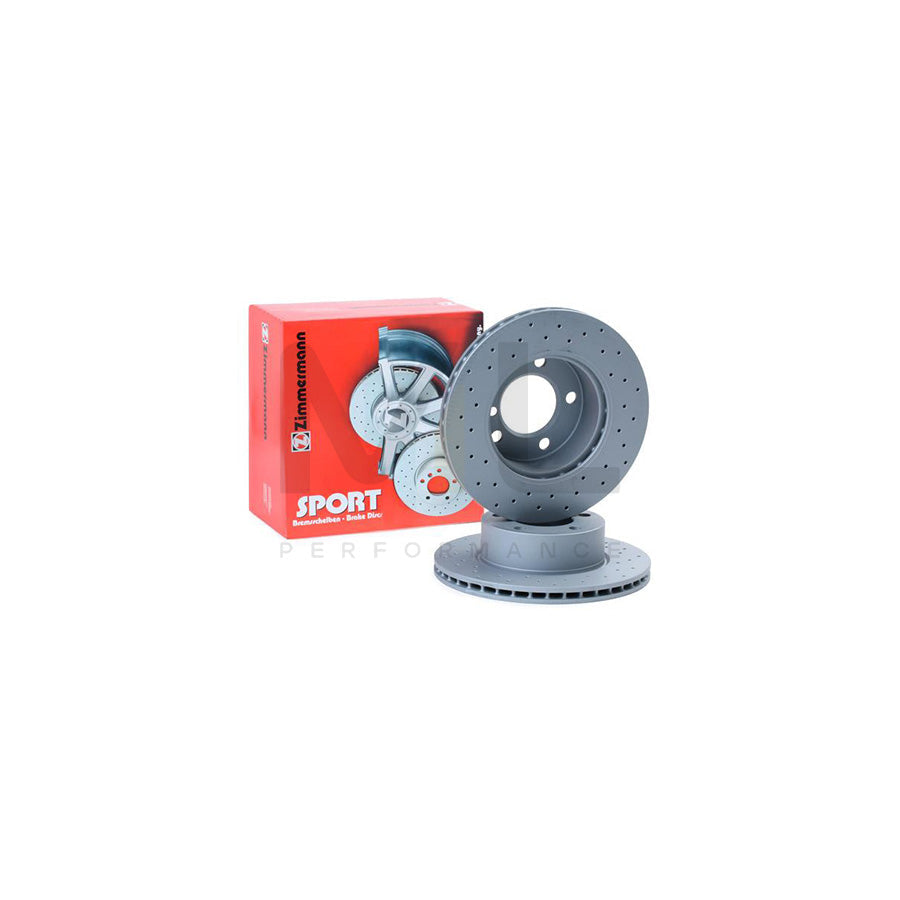 ZIMMERMANN SPORT COAT Z 150.3496.52 Brake Disc Internally Vented, Perforated, Coated, High-carbon  - 1 piece