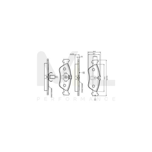 Bosch 0986Tb2032 Brake Pad Set Excl. Wear Warning Contact, With Accessories  | ML Performance Car Parts