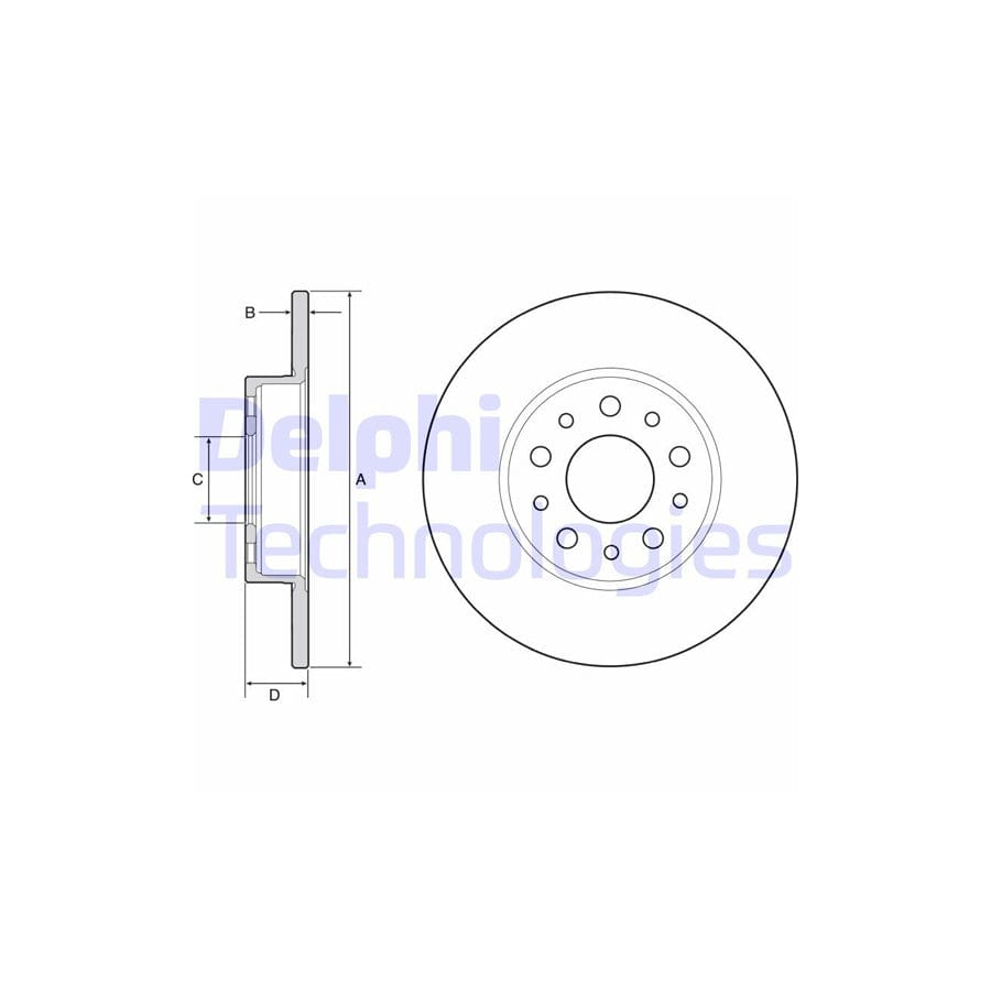 Delphi Bg4655C Brake Disc For Fiat 500L (351, 352)