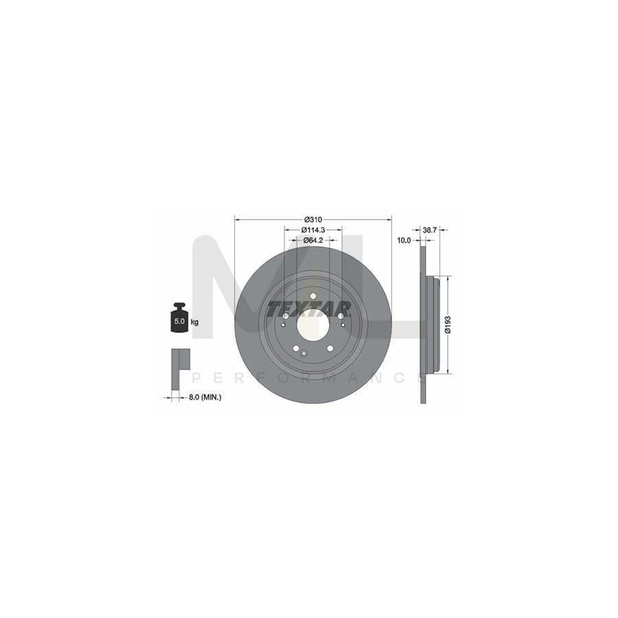 TEXTAR 92306103 Brake Disc for HONDA CR-V V (RW, RT) Solid, Coated, without wheel hub, without wheel studs | ML Performance Car Parts
