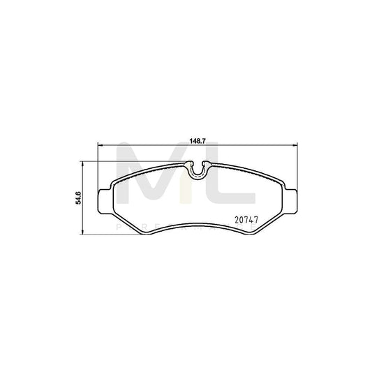 Hella 8DB 355 036-861 Brake Pad Set Suitable For Mercedes-Benz Sprinter Prepared For Wear Indicator