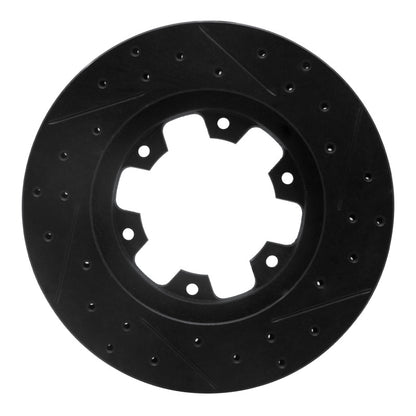 R1 Concepts R1 83-85 Nissan 720 DATSUN Front Left Drilled & Slotted Black Brake Rotor