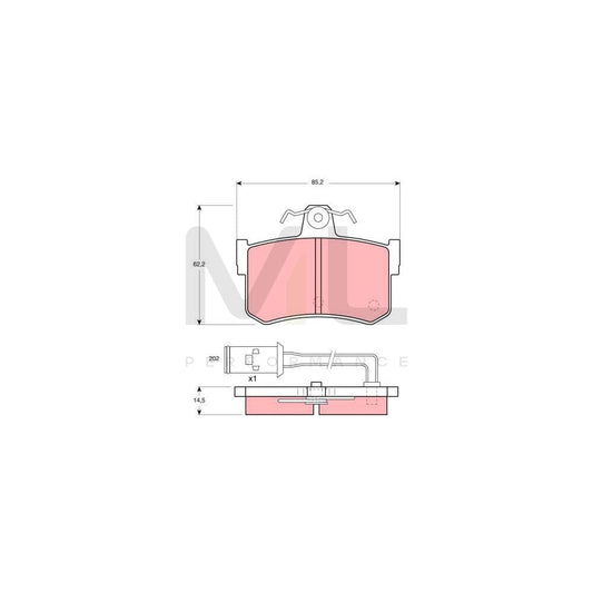 TRW Gdb486 Brake Pad Set Incl. Wear Warning Contact, With Brake Caliper Screws, With Accessories | ML Performance Car Parts