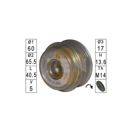 Era ZN5588 Alternator Freewheel Clutch For Toyota Yaris