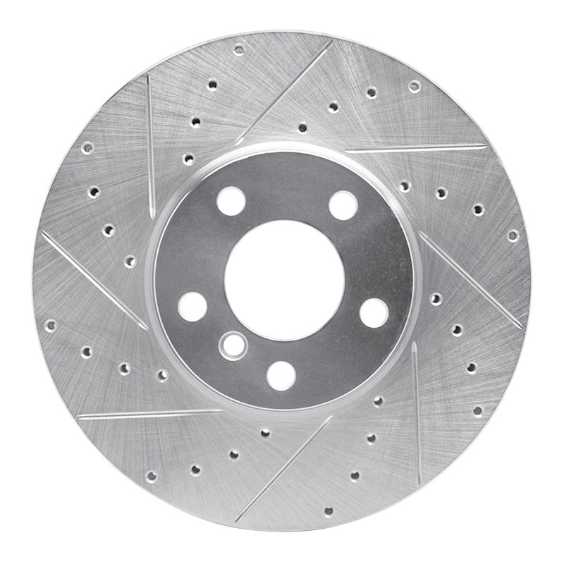 R1 Concepts R1 07-19 BMW X5 Front Left Drilled & Slotted Silver Brake Rotor