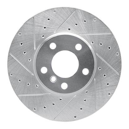 R1 Concepts R1 07-19 BMW X5 Front Left Drilled & Slotted Silver Brake Rotor