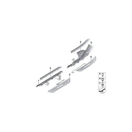 Genuine BMW 51477407323 G12 G11 Cover Molding, Sill, Inner Front Left ELFENBEINWEISS (Inc. 725d, 730Ld & 740i) | ML Performance US Car Parts