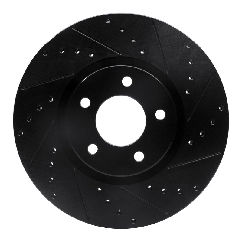 R1 Concepts R1 07-13 Mazda 3 Front Right Drilled & Slotted Black Brake Rotor