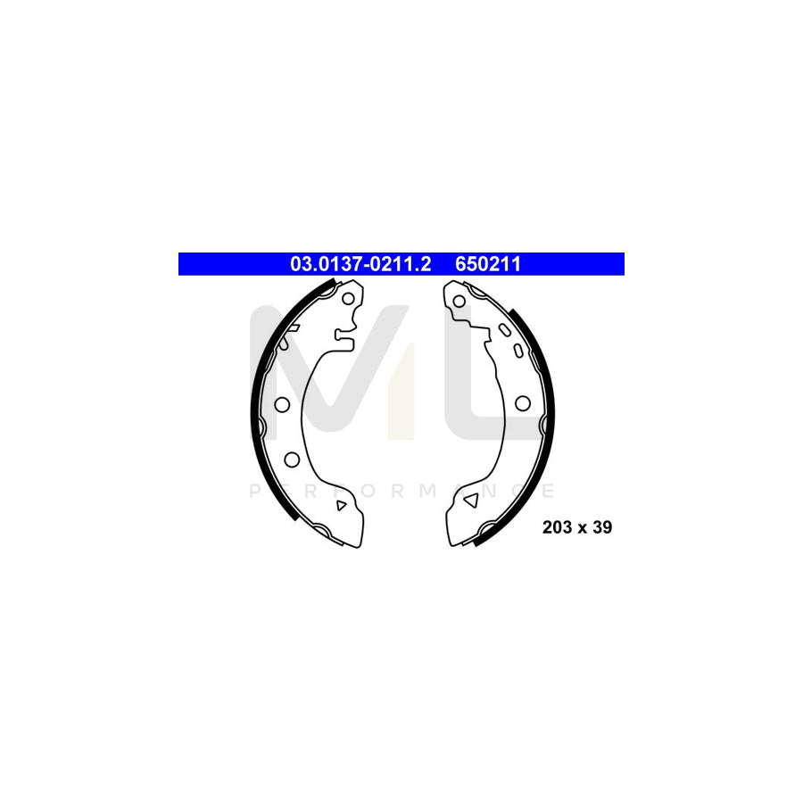 ATE 03.0137-0211.2 Brake Shoe Set