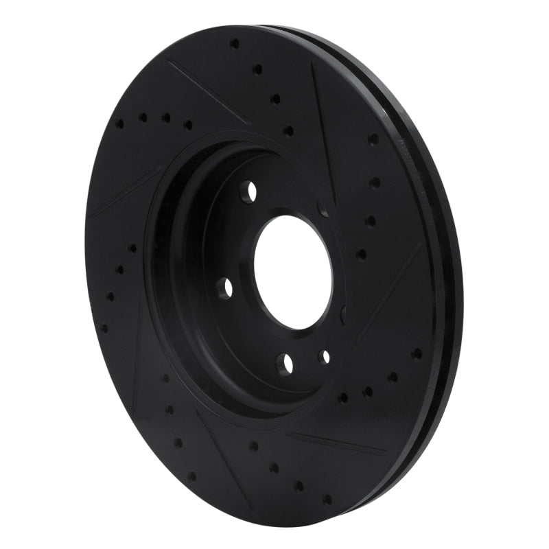 R1 Concepts R1 2011-2025 Buick Encore GX Front Left Drilled & Slotted Black Brake Rotor