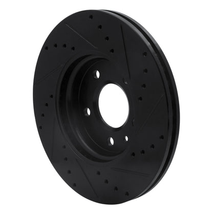 R1 Concepts R1 2011-2025 Buick Encore GX Front Left Drilled & Slotted Black Brake Rotor