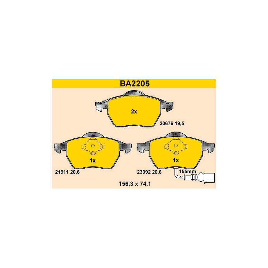 Barum Ba2205 Brake Pad Set