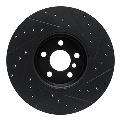 R1 Concepts R1 18-25 BMW 430I xDrive Gran Coupe Front Left Drilled & Slotted Black Brake Rotor