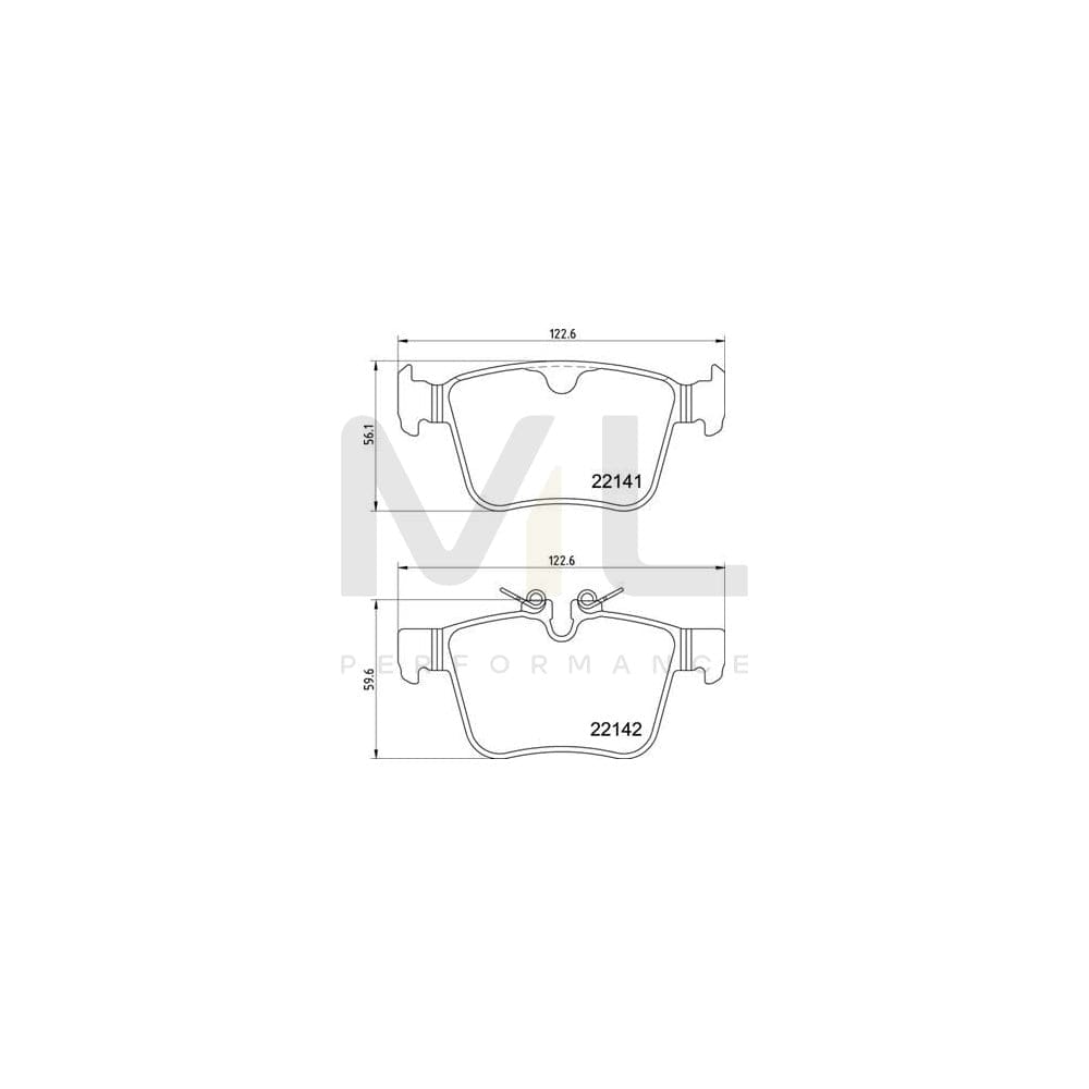 Brembo P 36 037 Brake Pad Set For Jaguar I-Pace (X590) Excl. Wear Warning Contact | ML Performance Car Parts