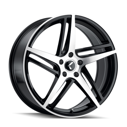 Kraze Wheels Kraze KR195 Milano 20x8.5 / 5x114.3 BP / 38mm Offset / 72.62mm Hub Gloss Black Machined Wheel