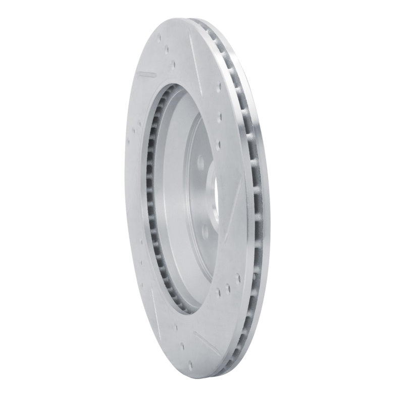 R1 Concepts R1 19-23 Subaru Crosstrek Rear Left Drilled & Slotted Silver Brake Rotor