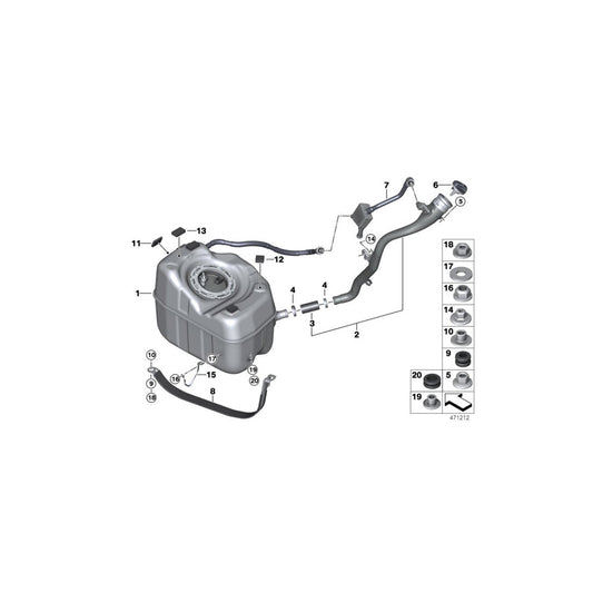 Genuine BMW 16117444931 F45 Metal Fuel Tank (Inc. 225xe & Cooper SE ALL4) | ML Performance US