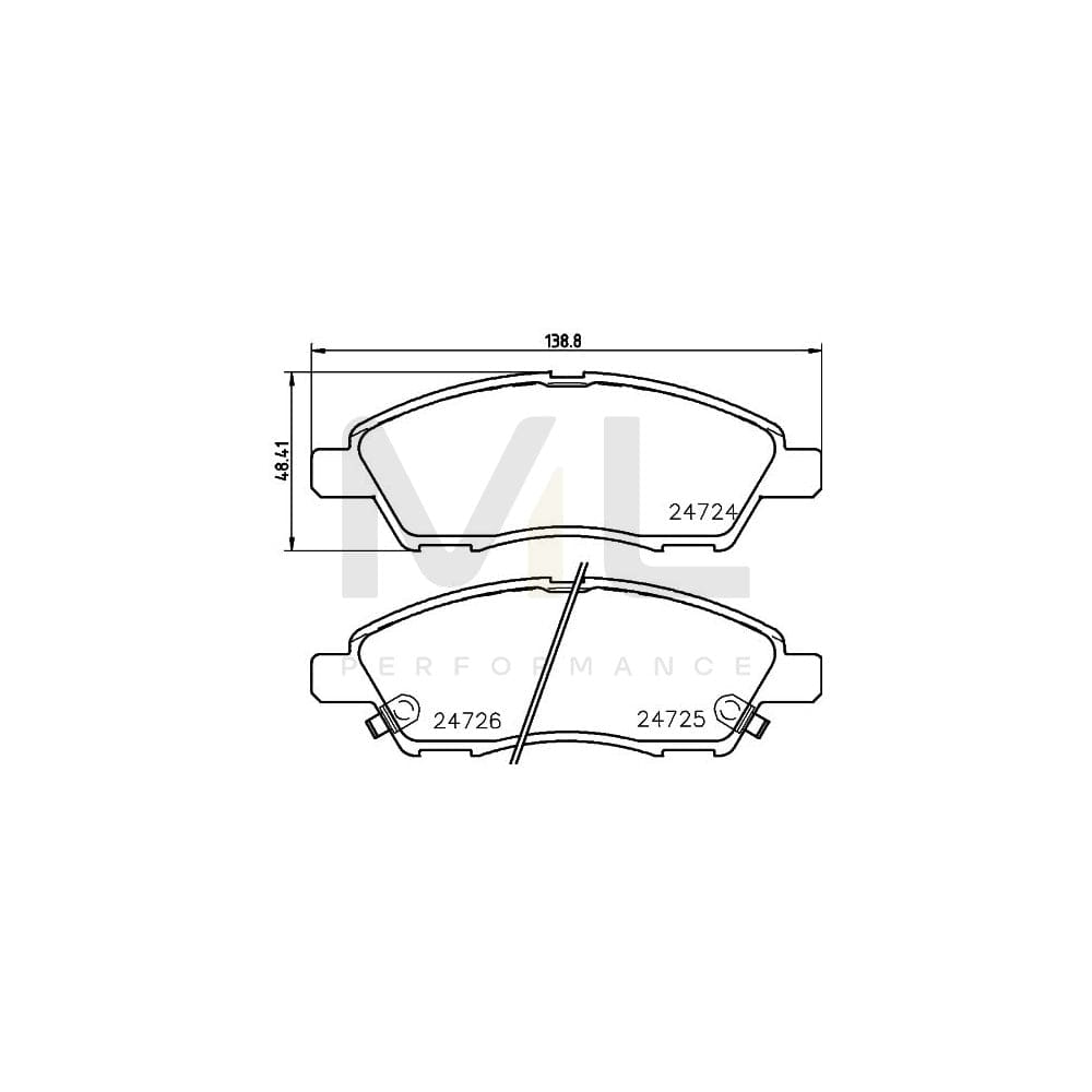 Hella 8DB 355 014-071 Brake Pad Set With Acoustic Wear Warning