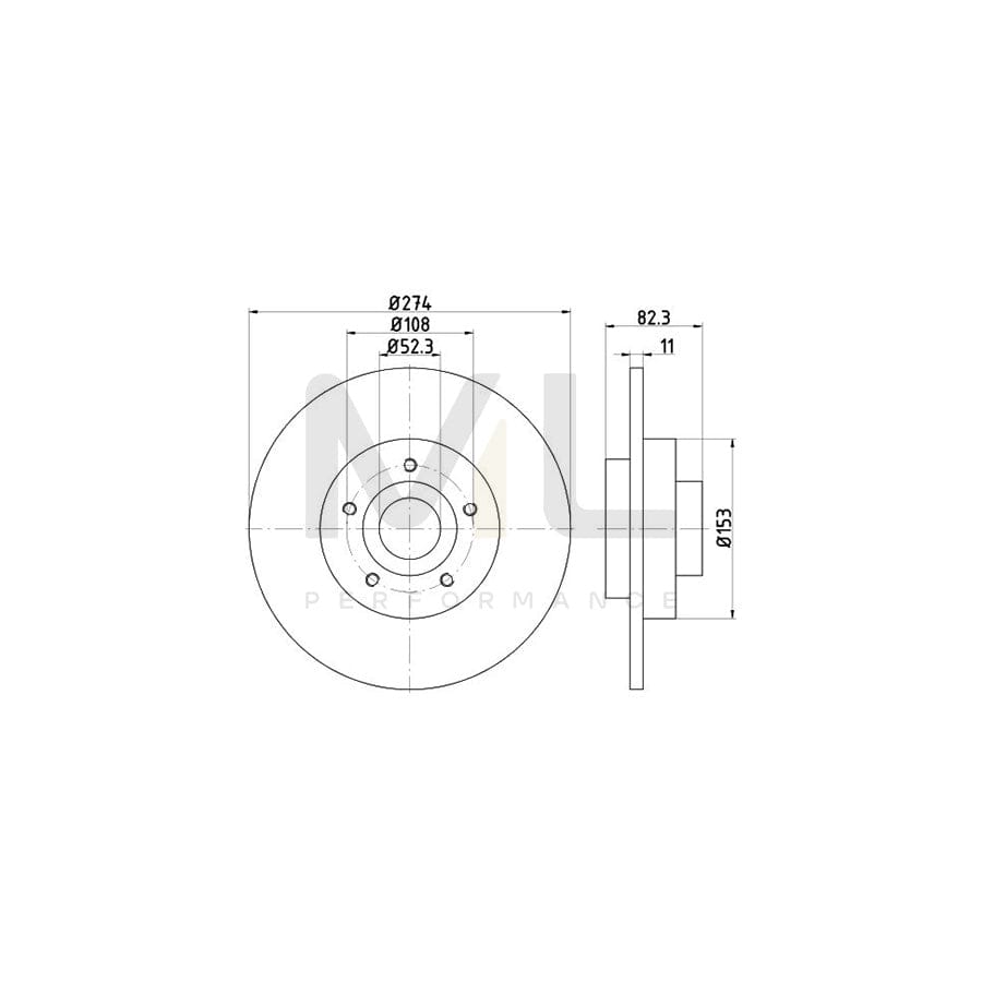 TEXTAR PRO 92171403 Brake Disc Solid, Coated, with wheel hub, without wheel studs | ML Performance Car Parts
