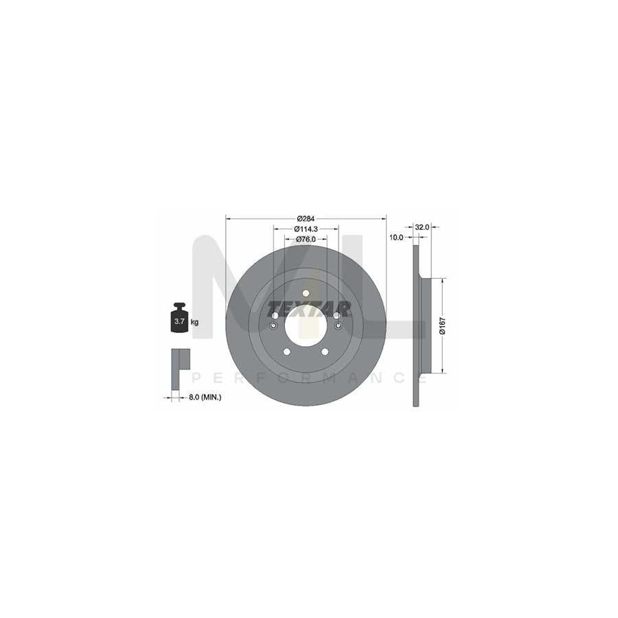 TEXTAR 92333303 Brake Disc for HYUNDAI Sonata VIII (DN8) Solid, Coated, without wheel hub, without wheel studs | ML Performance Car Parts
