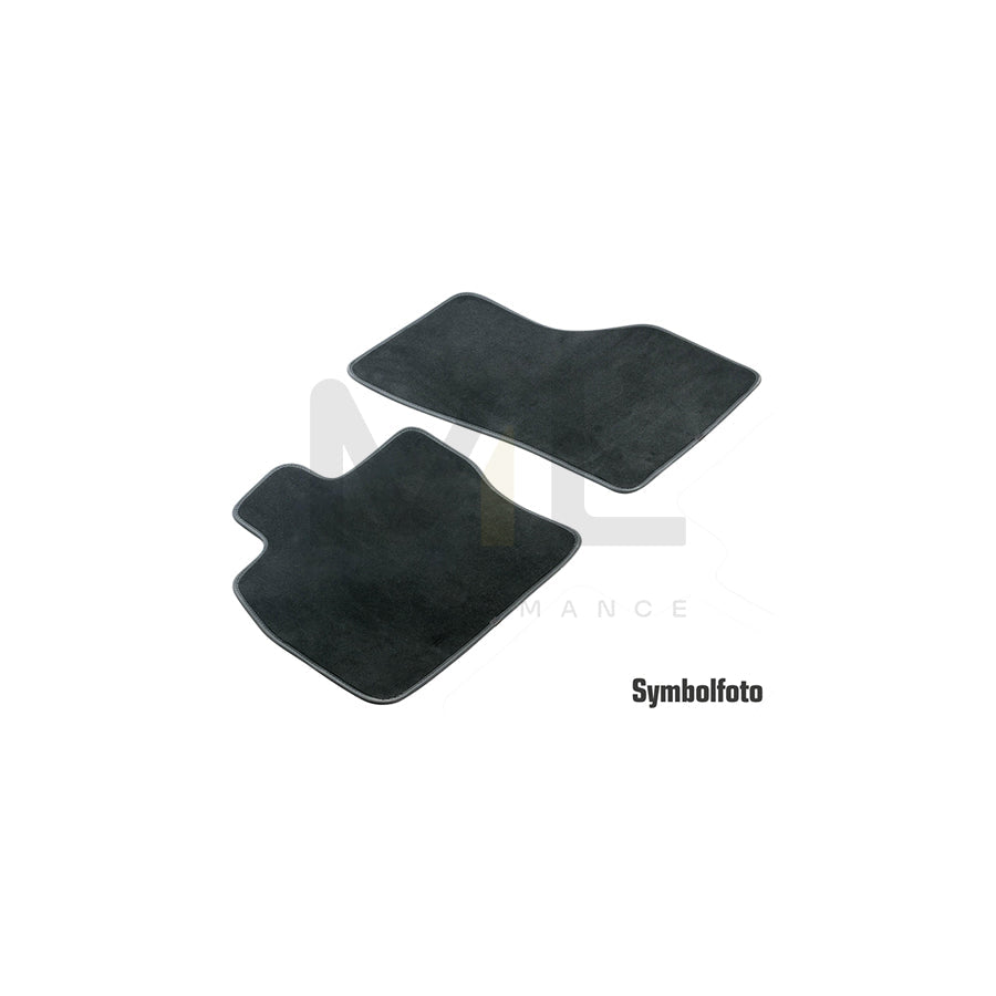 WALSER 80757 Floor mat set for VW TRANSPORTER Textile, Front, Quantity: 2, Black