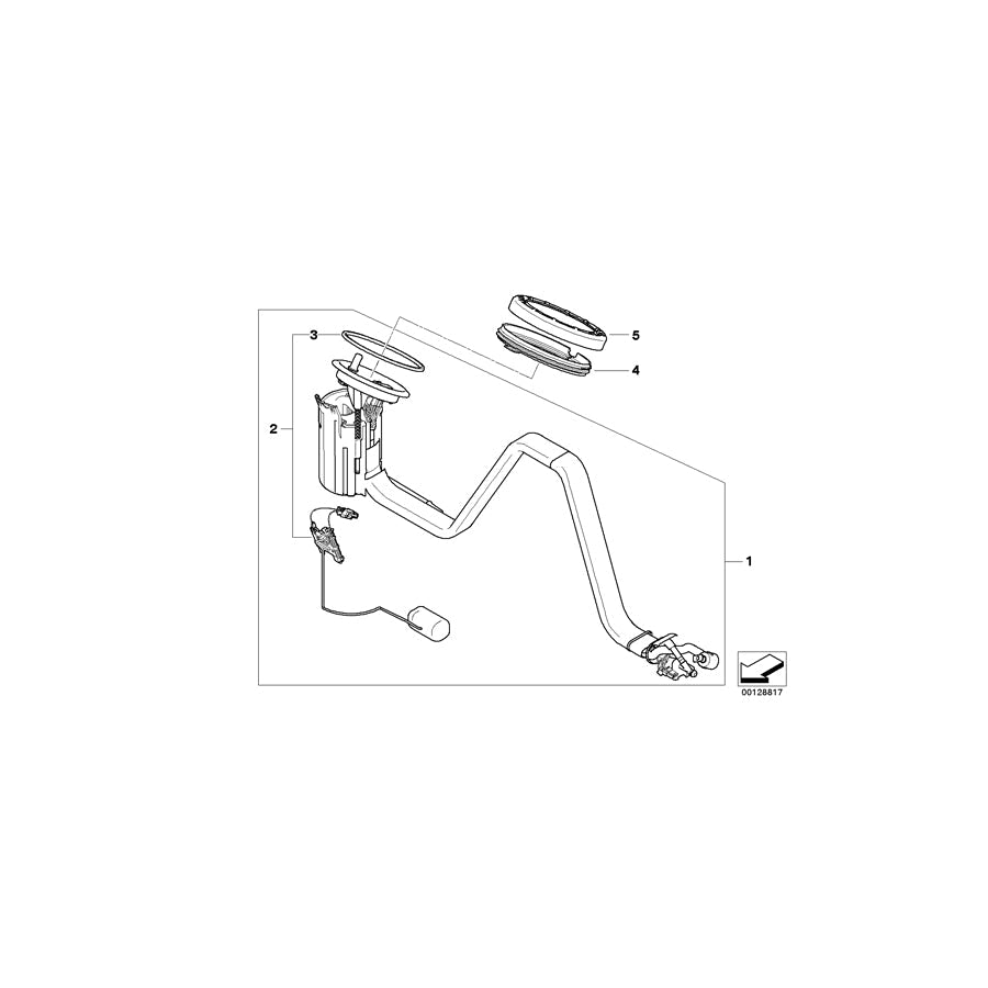 Genuine BMW 16117373505 E61 E60 Delivery Unit With In-Tank Pump, Right 5 BAR (Inc. 530xi, 528xi & 525xi) | ML Performance US