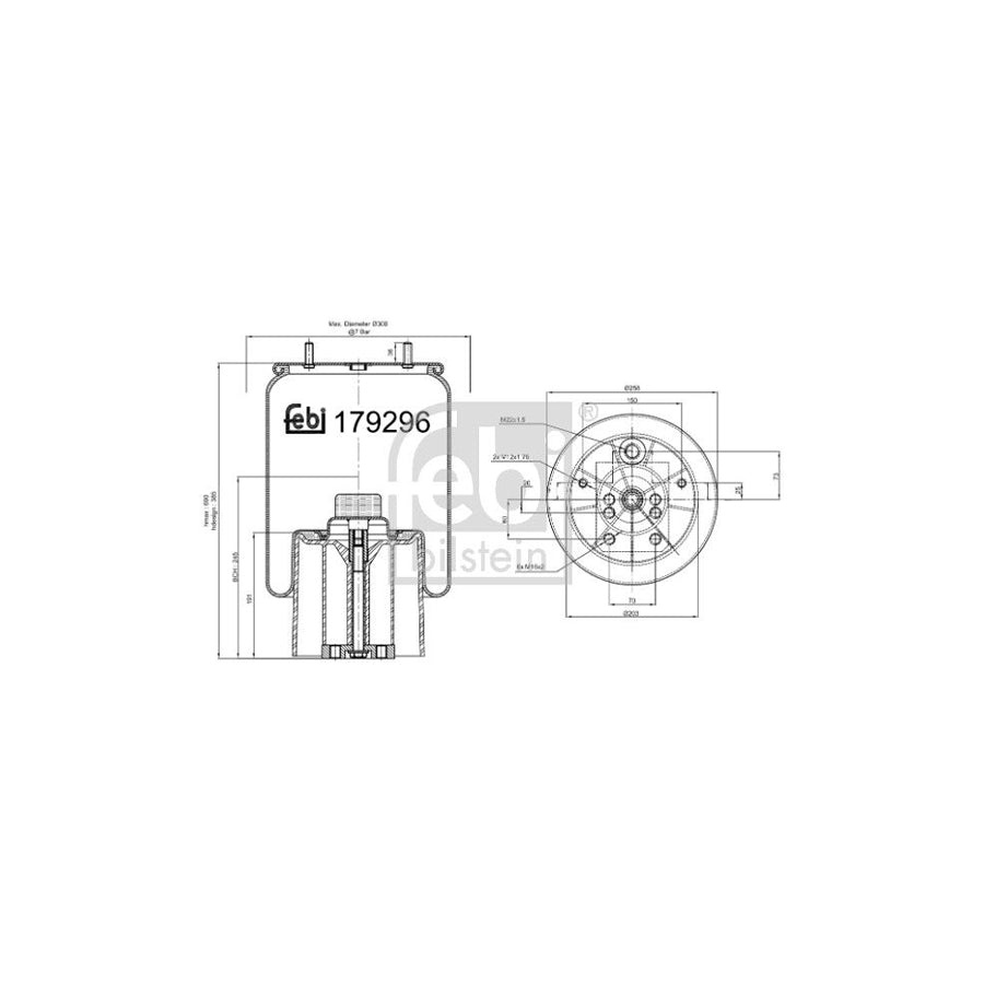 Febi Bilstein 179296 Boot, Air Suspension