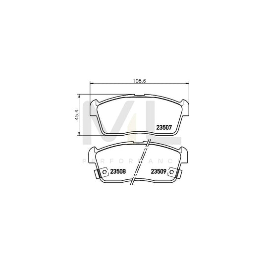 Hella 8DB 355 009-631 Brake Pad Set With Acoustic Wear Warning