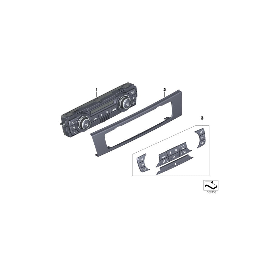 Genuine BMW 64116956490 E92 E93 Front Plate, Contr. Auto Air Conditioner CREAMBEIGE (Inc. 320xd, 330xi & 320d) | ML Performance US