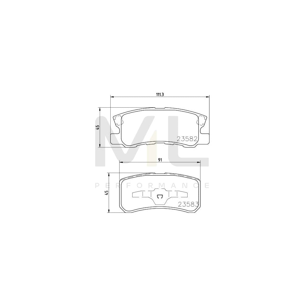 Hella 8DB 355 009-691 Brake Pad Set With Acoustic Wear Warning
