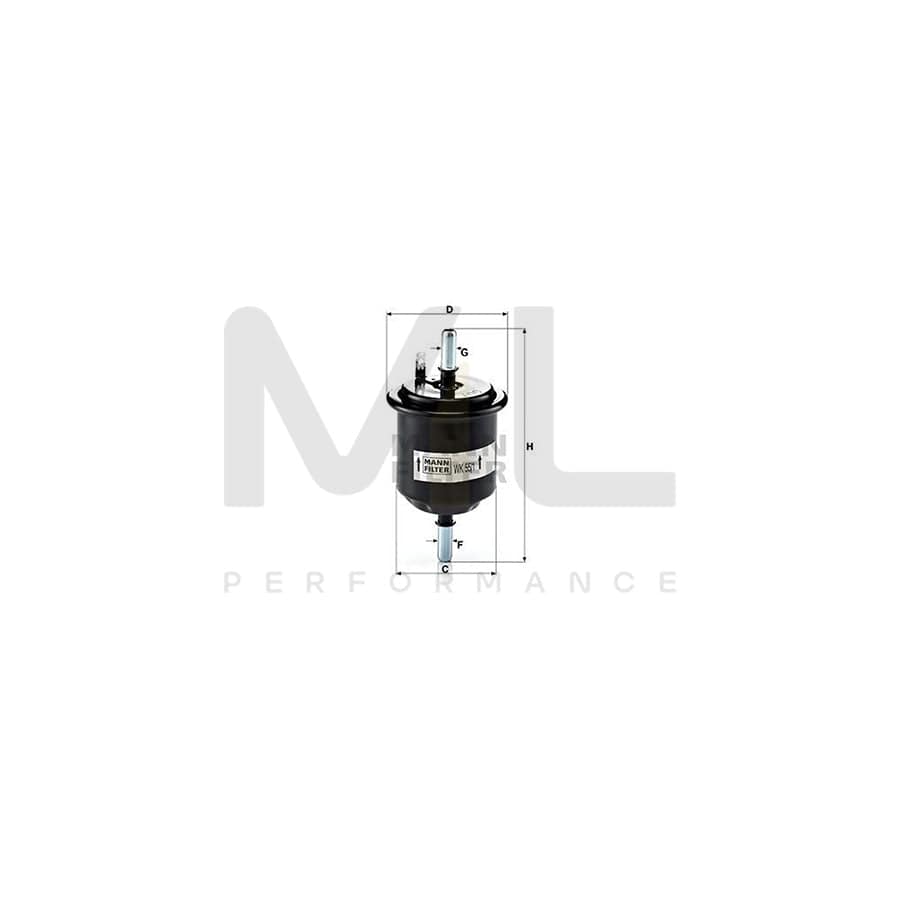 MANN-FILTER WK 55/1 Fuel filter In-Line Filter