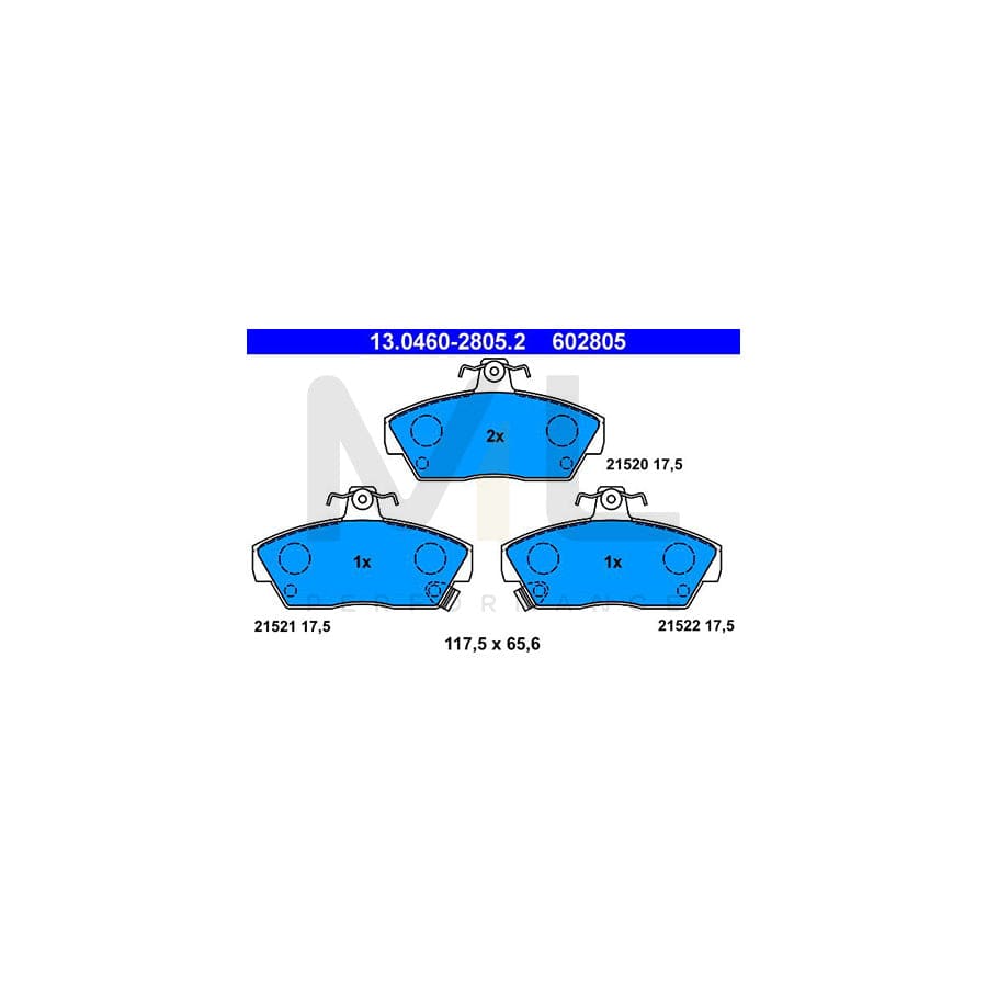 ATE 13.0460-2805.2 Brake pad set with acoustic wear warning