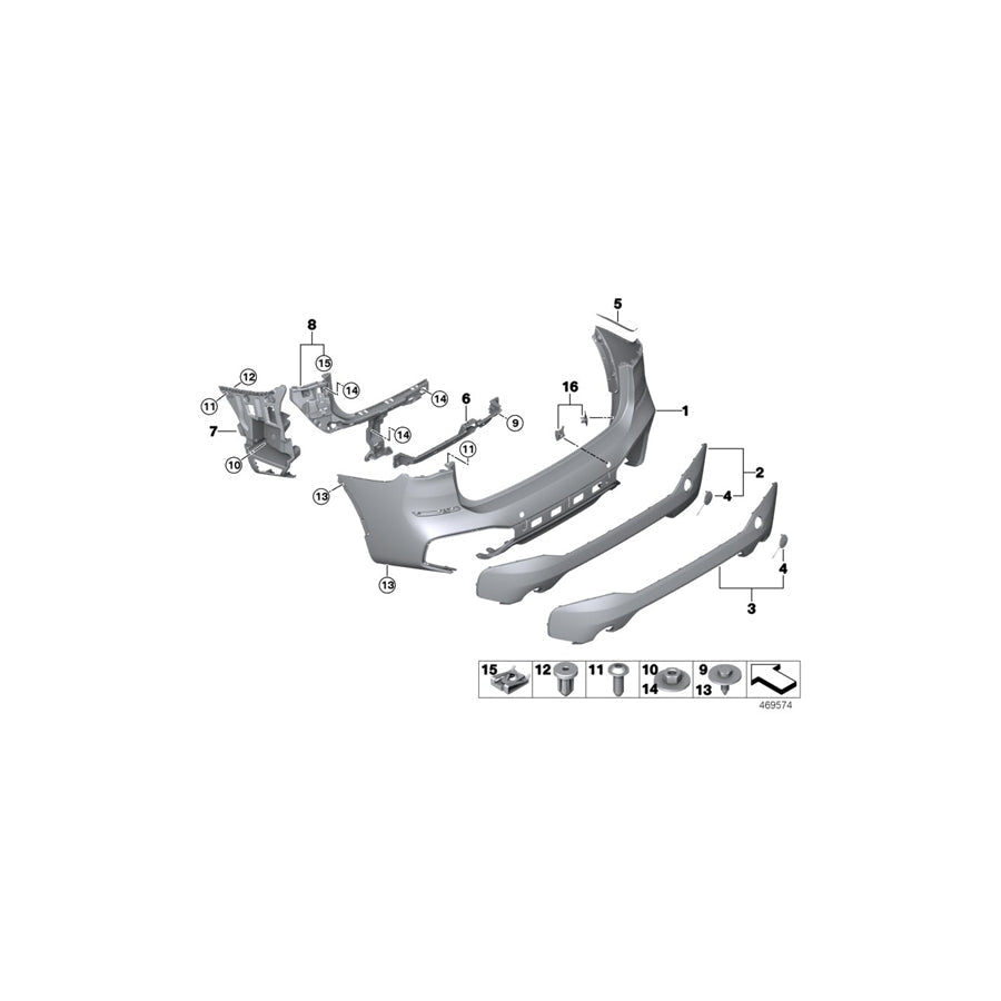 Genuine BMW 51128059875 F48 Mount, Bumper Rear Left M (Inc. X1 20iX, X1 28i & X1 18i) | ML Performance US Car Parts