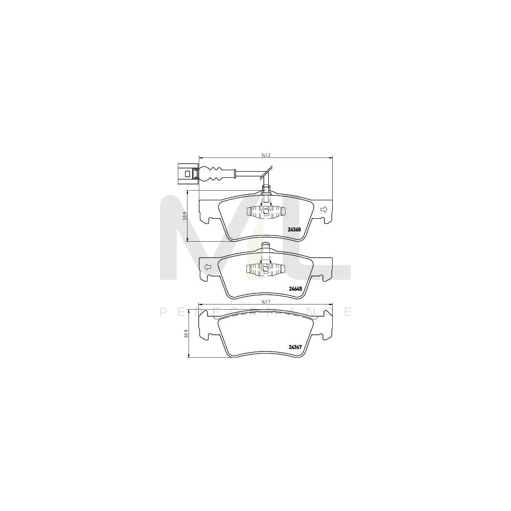 Hella 8DB 355 013-841 Brake Pad Set With Integrated Wear Warning Contact