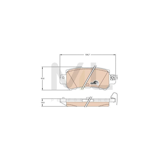 TRW Gdb3539 Brake Pad Set Cotec, With Acoustic Wear Warning | ML Performance Car Parts